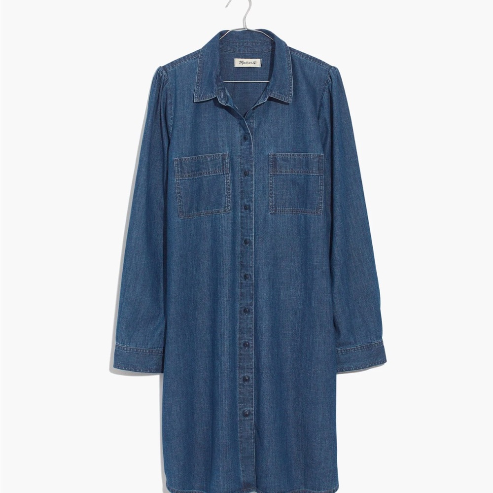 Madewell denim puff-sleeve shirt dress. XS. Great condition. - Picture 5 of 12